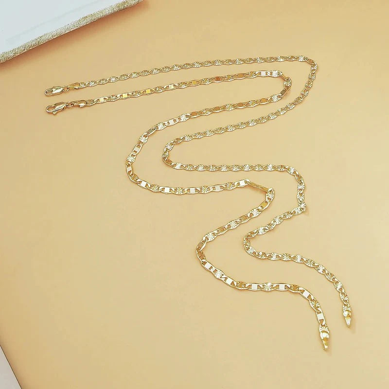 Elegant Flat Link Gold Chain