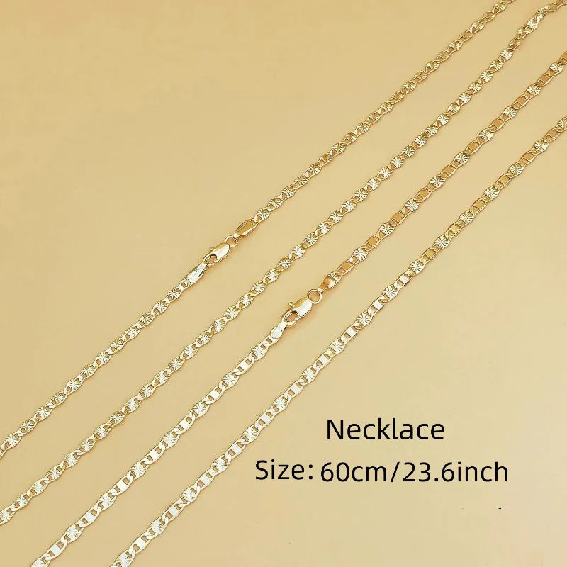 Elegant Flat Link Gold Chain