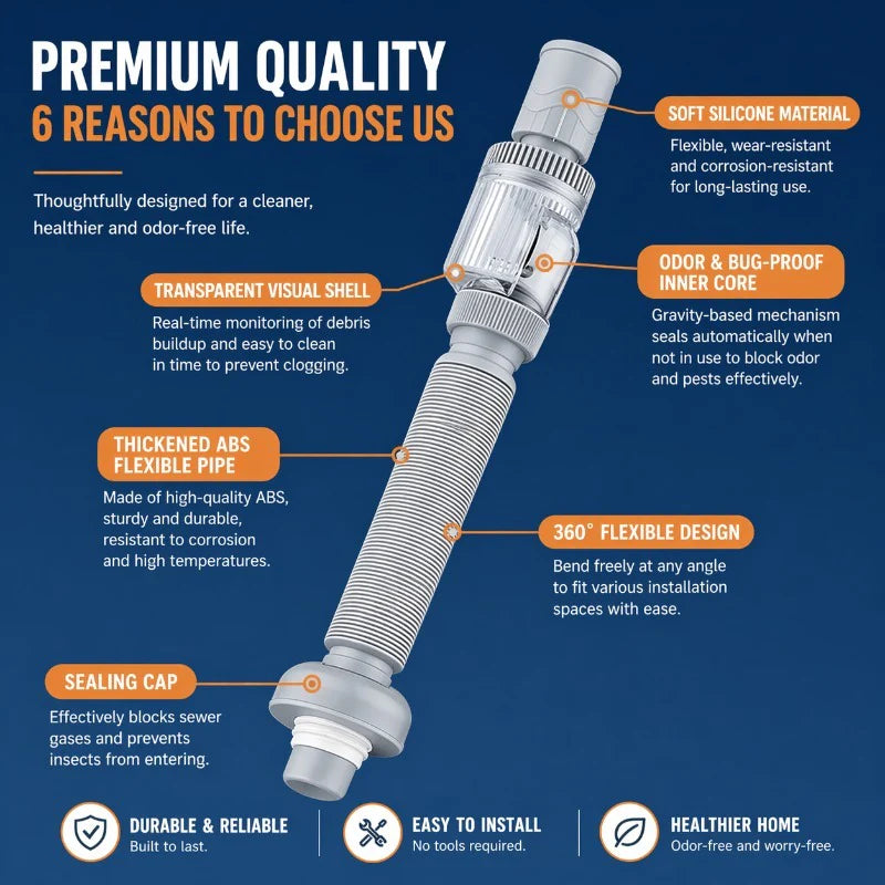 Universal Odor-Blocking Drain