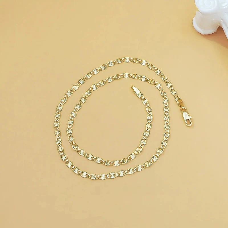 Elegant Flat Link Gold Chain