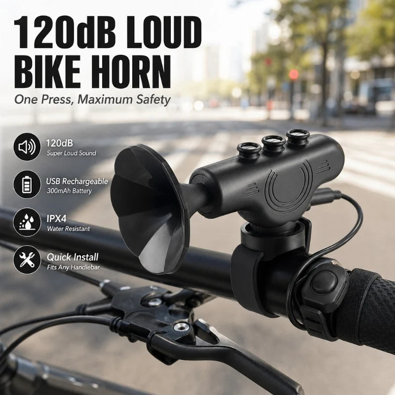 120dB Loud Electric Bike Horn