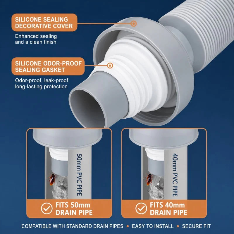 Universal Odor-Blocking Drain