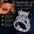 Double Heart Pave Ring