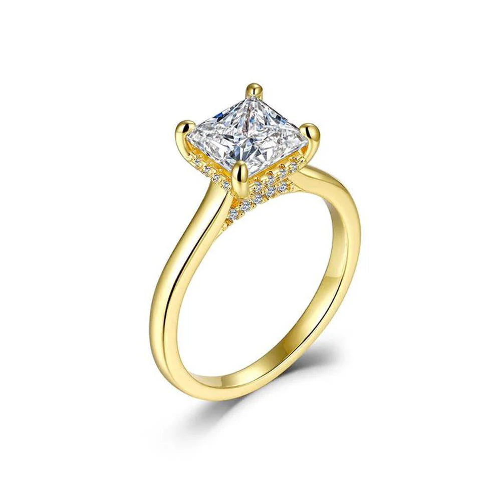 Brilliant Gold CZ Ring